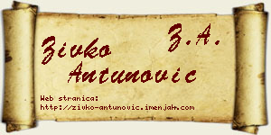Živko Antunović vizit kartica